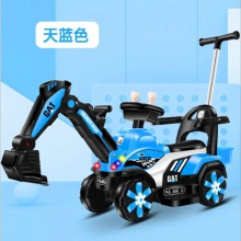 新款儿童挖掘机电动老挖机可坐人 玩具挖土机带灯光音乐