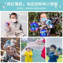 网红泡泡机全自动爆款电动加特林泡泡枪相机公园儿童玩具地摊