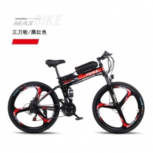 折叠锂电山地车电动自行车助力一体轮双减震变速车
