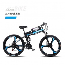 折叠锂电山地车电动自行车助力一体轮双减震变速车