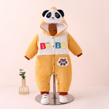 宝宝加厚外出服秋冬季加绒哈衣加棉爬服灯芯绒婴儿连体衣