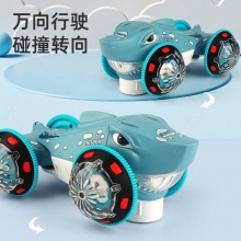 特技鲨鱼玩具车可充电动360°行走万向旋转灯光音乐网红儿童玩具