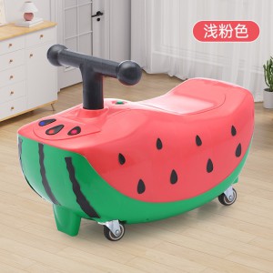 新款西瓜儿童滑行车万向轮音乐灯光花生车防侧翻学步溜溜扭扭车