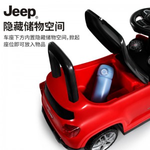 Jeep anti-fall music, no pedals, domestic outdoor three-in-one, red baby car, walker with music