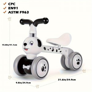 斑点狗滑行车儿童平衡车无脚踏四轮婴儿学步车溜溜车卡通滑行车