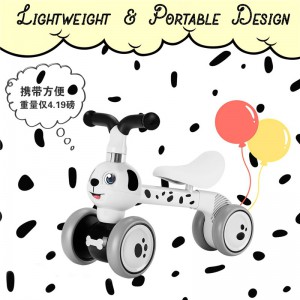 斑点狗滑行车儿童平衡车无脚踏四轮婴儿学步车溜溜车卡通滑行车
