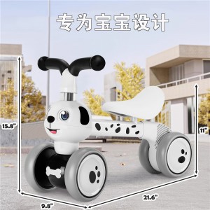 斑点狗滑行车儿童平衡车无脚踏四轮婴儿学步车溜溜车卡通滑行车