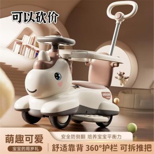 Unicorn children&#039;s electric scooter, universal wheel, wheel, baby can ride safely
