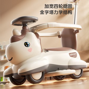 Unicorn children&#039;s electric scooter, universal wheel, wheel, baby can ride safely