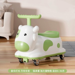 儿童四轮车奶牛花生溜溜车防侧翻1-3岁室内玩具音乐灯光宝宝礼品