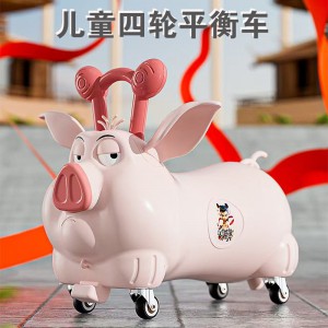 儿童四轮滑行溜溜车1-3岁宝宝学步车小孩无脚踏飞天猪儿童平衡车