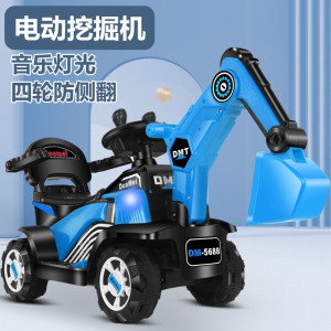 儿童电动车可坐人滑行1-3-6岁儿童工程车挖土机可换向大号挖掘机