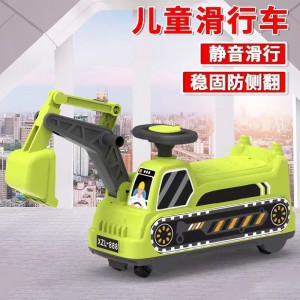 新款单包装儿童挖土机工程车1-3岁滑行车玩具仿真玩具可坐人男孩