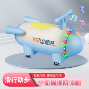 飞机溜溜车2岁儿童男女卡通宝宝玩具静音轮防侧翻滑行车益智