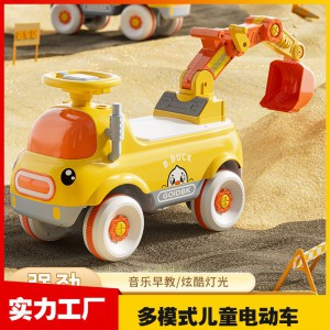 滑行可坐人滑行儿童挖掘机闪光宝宝四轮载人挖机钩机工程车