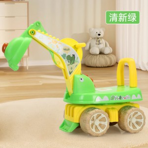 新款儿童挖掘机工程车1-3岁男女宝宝滑行车可坐人可挖旋转玩具车