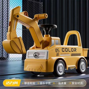 Excavator, children can sit, can ride excavator, large toy boy, 1 to 3 year old, scooter, taxiing engineering vehicle