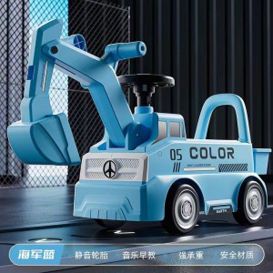 Excavator, children can sit, can ride excavator, large toy boy, 1 to 3 year old, scooter, taxiing engineering vehicle