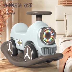 新款儿童摇摇马溜溜车二合一多种功能家用婴幼儿室内火车玩具