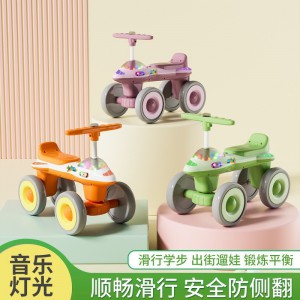 Children&#039;s scooters for children ages 1-4 can be used as walkers, four-wheel anti-rollover balance scooters, torsion scooters