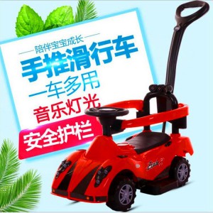 儿童手推车1-3岁 儿童滑行车可做人音乐灯光四轮滑行车