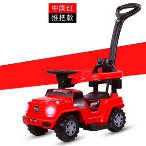 Car with push handle, electric car with fence, four-wheel stroller, electric car for baby boys, girls, children