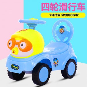 小企鹅四轮溜溜车学步助步车 宝宝周岁礼物玩具车 儿童滑行车