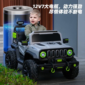 新款儿童四轮越野汽车电动车可坐人带遥控早教遥控摇摆小孩玩具车