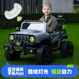 新款儿童四轮越野汽车电动车可坐人带遥控早教遥控摇摆小孩玩具车