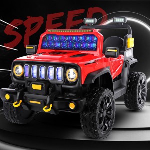 新款儿童四轮越野汽车电动车可坐人带遥控早教遥控摇摆小孩玩具车