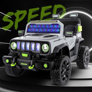 新款儿童四轮越野汽车电动车可坐人带遥控早教遥控摇摆小孩玩具车