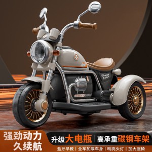 儿童电动摩托车三轮车男女孩宝宝电瓶车小孩可坐人充电遥控玩具车