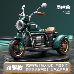 儿童电动摩托车三轮车男女孩宝宝电瓶车小孩可坐人充电遥控玩具车