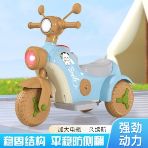 儿童电动摩托车男女孩宝宝电瓶车三轮车小孩可坐人充电遥控玩具车