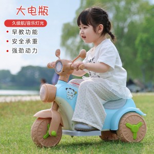 儿童电动摩托车男女孩宝宝电瓶车三轮车小孩可坐人充电遥控玩具车
