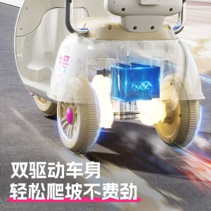 儿童电动摩托车充电三轮车宝宝电瓶车男女孩遥控木兰车可坐玩具车