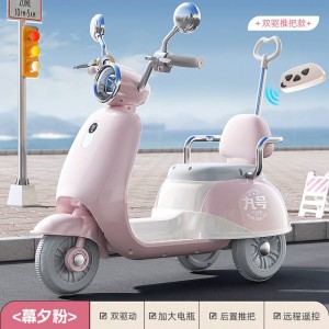 儿童电动摩托车充电三轮车宝宝电瓶车男女孩遥控木兰车可坐玩具车