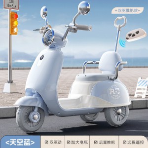 儿童电动摩托车充电三轮车宝宝电瓶车男女孩遥控木兰车可坐玩具车