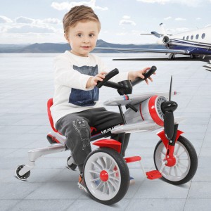 儿童三轮车脚踏车漂移飞机车玩具脚踏滑行车脚踏飘逸车