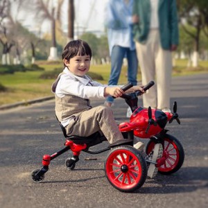儿童漂移车脚踏飞机车三轮车可折叠2-6岁男女孩脚踏飘逸车