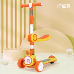 滑板车儿童车1-3岁宝宝可坐可滑一键折叠工厂儿童滑板车玩具