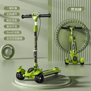 儿童滑板车2-14岁大车灯造型发光有音乐加高加宽大轮加大滑行车