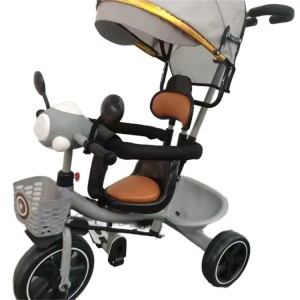 豪华轻便旅行多种功能儿童幼儿三轮车 带防侧翻踏板 头灯三轮车