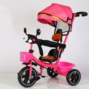 豪华轻便旅行多种功能儿童幼儿三轮车 带防侧翻踏板 头灯三轮车