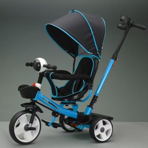 儿童三轮车旋转座椅带车棚1-5岁儿童童车婴儿车脚踏三轮推车