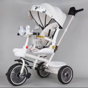 儿童三轮车旋转座椅带车棚1-5岁三轮脚踏自行车儿童童车婴儿车