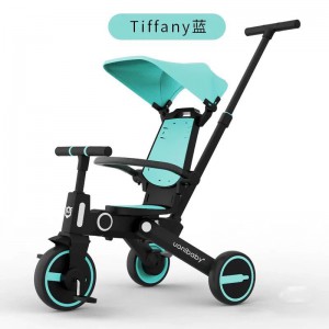 儿童三轮车遛娃手推车可折叠轻便婴儿宝宝脚踏车七合一折叠三轮车