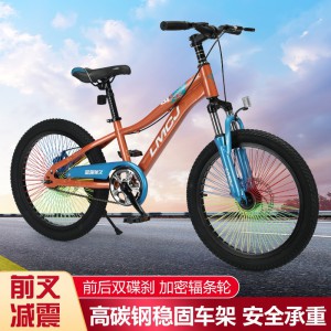 儿童自行车双碟刹脚踏车学生骑行单车6-13岁中大童轻便山地车