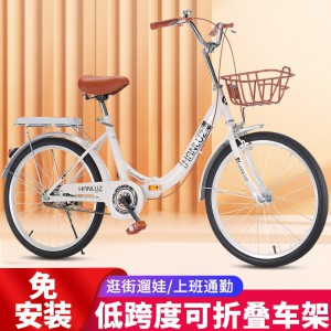 免安装折叠自行车男女孩脚踏车18-20-24寸山地变速车中小学生单车