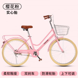 女款自行车女式通勤车成人代步脚踏车学生24寸26寸复古单车
